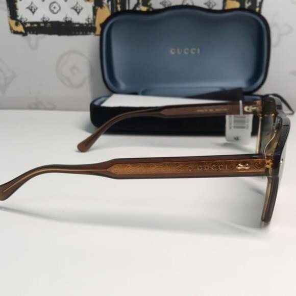 ✨ Brand New Gucci GG0911S 003 Sunglasses – Brown Frame with Green Lenses ✨ - Picture 11 of 14